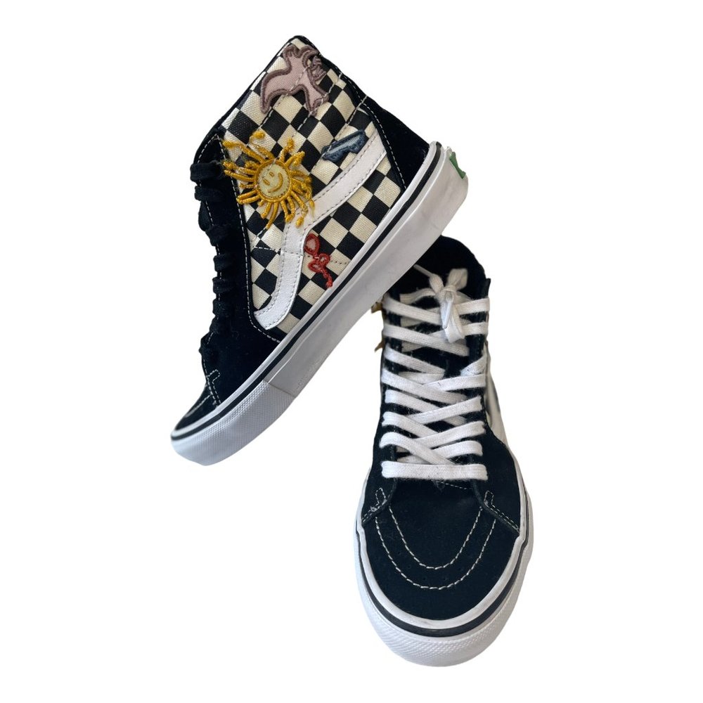 Vans SK8 Hi Skateistan Checkerboard Men's Classic Skate Shoes Size 7 - Picture 4 of 14